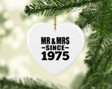 49th Anniversary Mr & Mrs Since 1975 - Heart Ornament