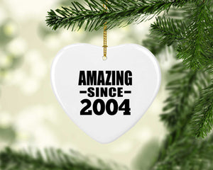 20th Birthday Amazing Since 2004 - Heart Ornament