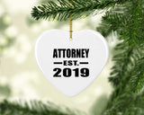 Attorney Established EST. 2019 - Heart Ornament