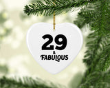 29th Birthday 29 & Fabulous - Heart Ornament