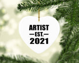 Artist Established EST. 2021 - Heart Ornament