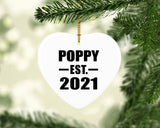 Poppy Established EST. 2021 - Heart Ornament