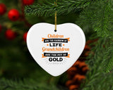Children Are Rainbow Of Life, Grandchildren Are Pot Of Gold - Heart Ornament