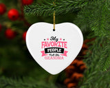 My Favorite People Call Me Grandma - Heart Ornament