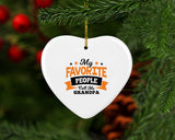 My Favorite People Call Me Grandpa - Heart Ornament