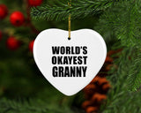 World's Okayest Granny - Heart Ornament