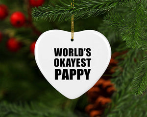 World's Okayest Pappy - Heart Ornament