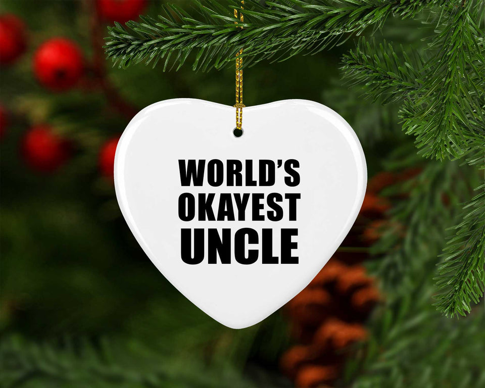 World's Okayest Uncle - Heart Ornament