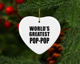 World's Greatest Pop-Pop - Heart Ornament