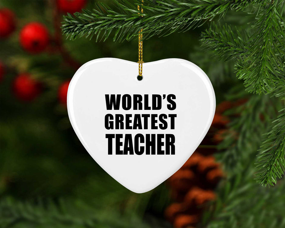 World's Greatest Teacher - Heart Ornament