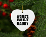 World's Best Daddy - Heart Ornament