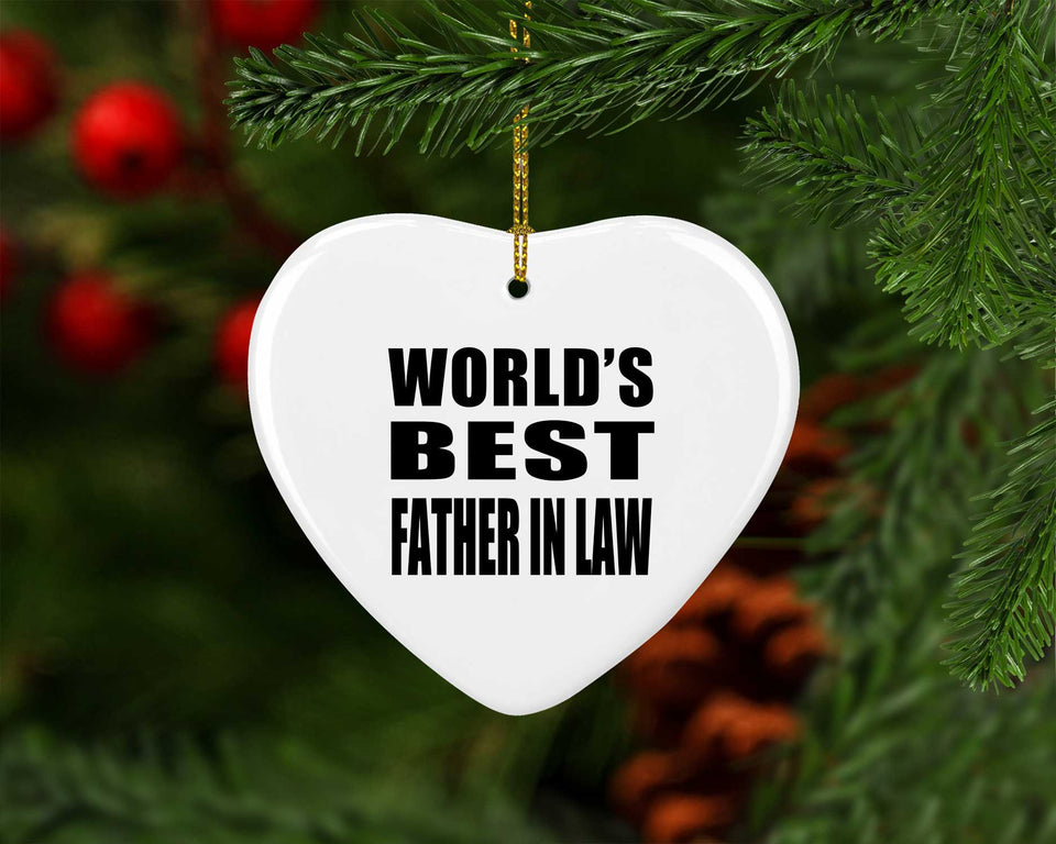 World's Best Father In Law - Heart Ornament