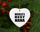 World's Best Nana - Heart Ornament