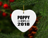 Poppy Established EST. 2018 - Heart Ornament