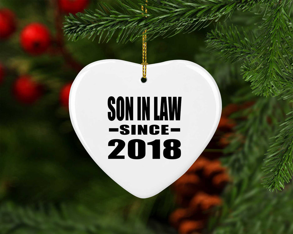 Son In Law Since 2018 - Heart Ornament