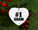 Number One #1 Gram - Heart Ornament