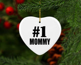 Number One #1 Mommy - Heart Ornament