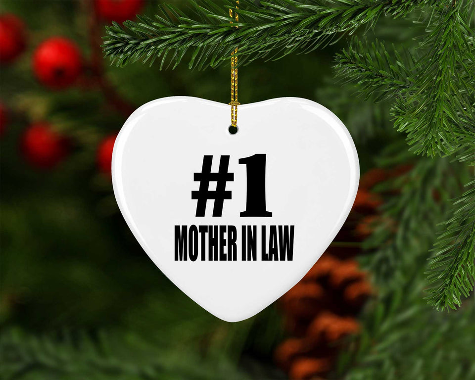 Number One #1 Mother In Law - Heart Ornament