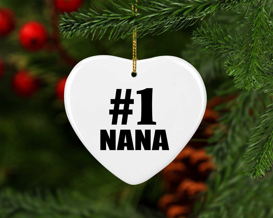 Number One #1 Nana - Heart Ornament