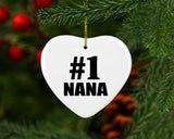Number One #1 Nana - Heart Ornament