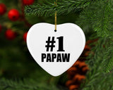 Number One #1 Papaw - Heart Ornament