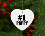 Number One #1 Pappy - Heart Ornament
