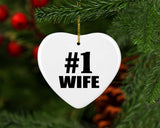 Number One #1 Wife - Heart Ornament