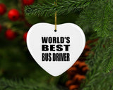 World's Best Bus Driver - Heart Ornament