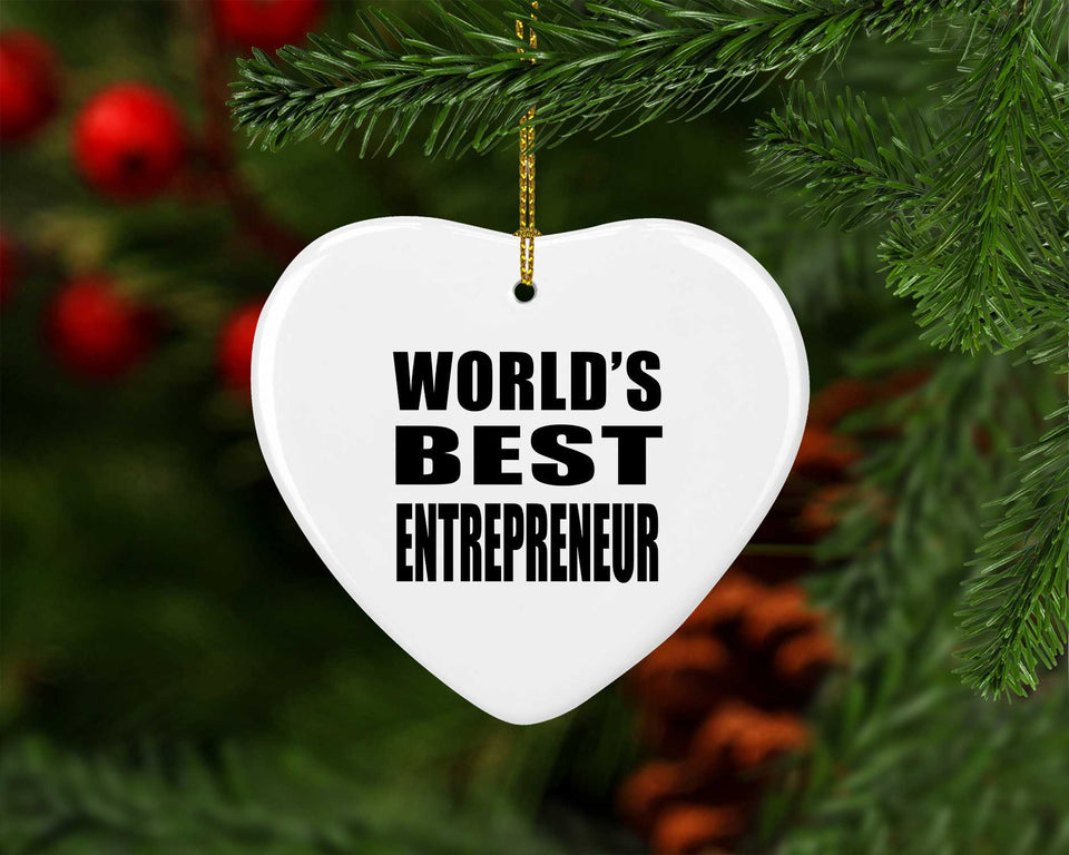 World's Best Entrepreneur - Heart Ornament