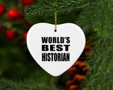 World's Best Historian - Heart Ornament