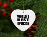 World's Best Optician - Heart Ornament