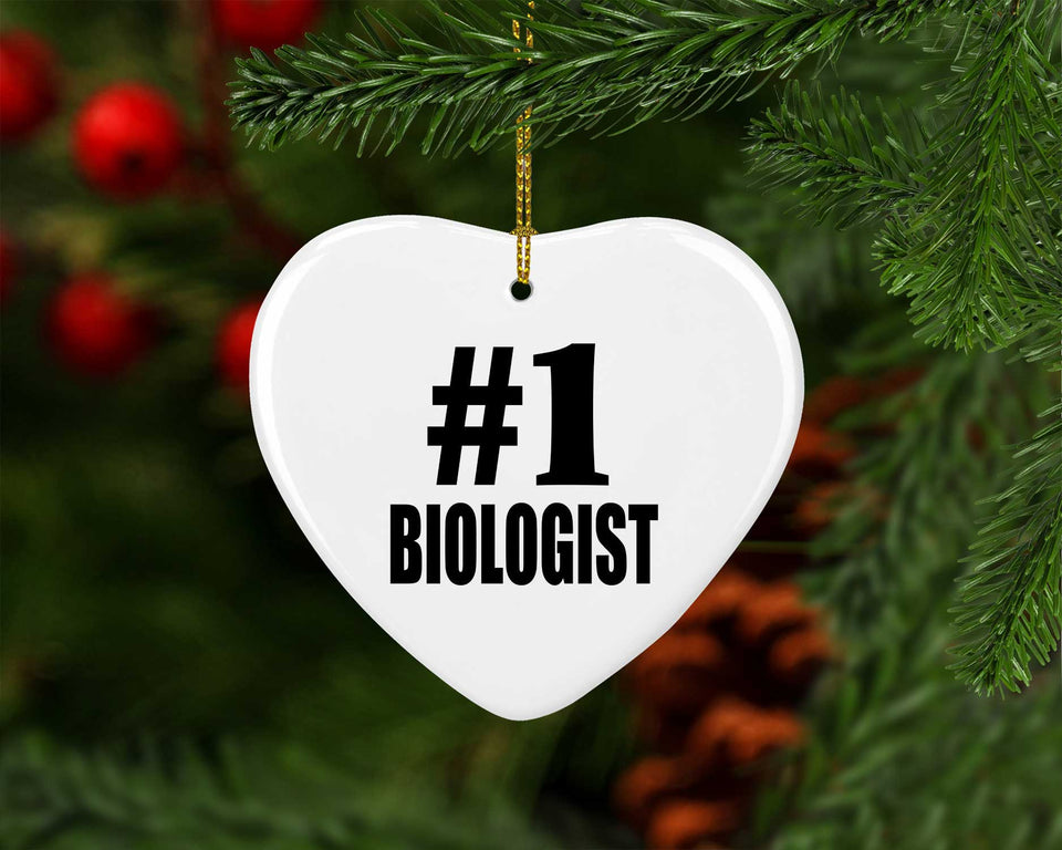 Number One #1 Biologist - Heart Ornament