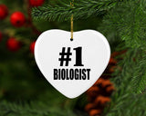 Number One #1 Biologist - Heart Ornament