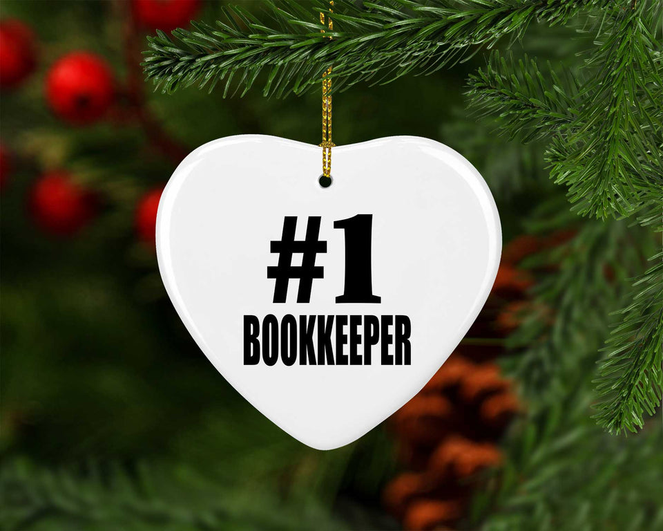 Number One #1 Bookkeeper - Heart Ornament