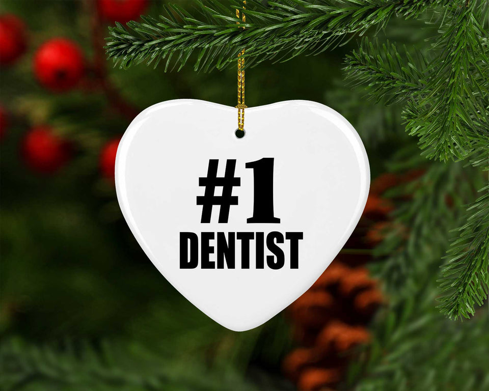 Number One #1 Dentist - Heart Ornament