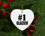 Number One #1 Glazier - Heart Ornament