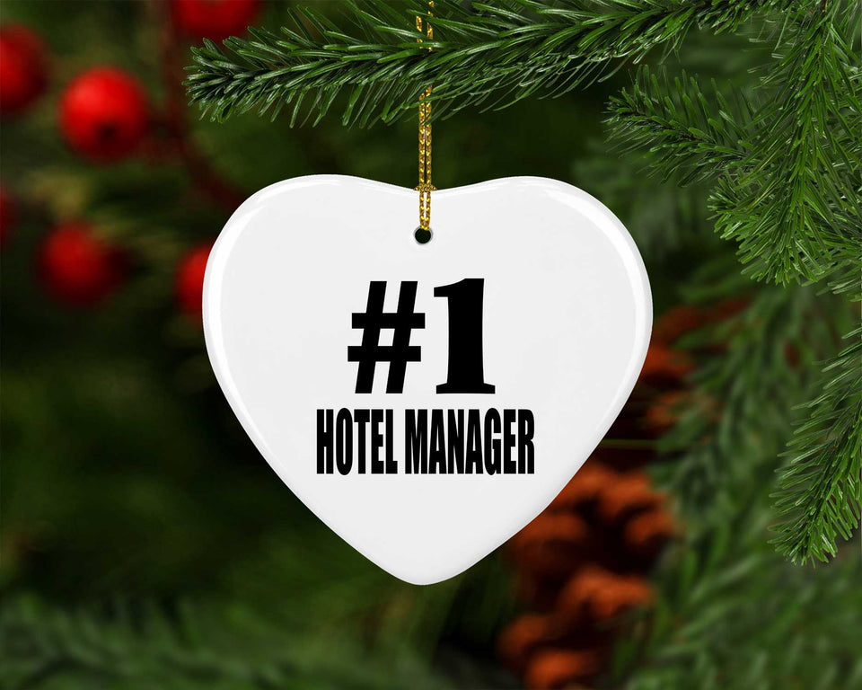 Number One #1 Hotel Manager - Heart Ornament