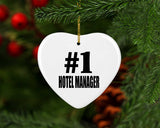 Number One #1 Hotel Manager - Heart Ornament