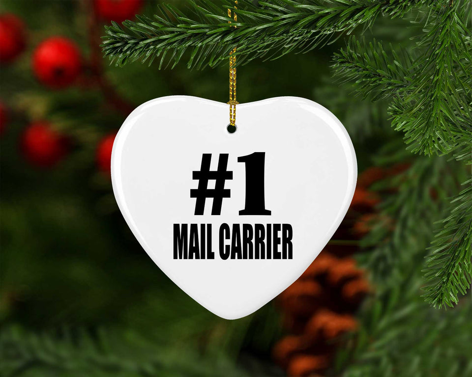 Number One #1 Mail Carrier - Heart Ornament