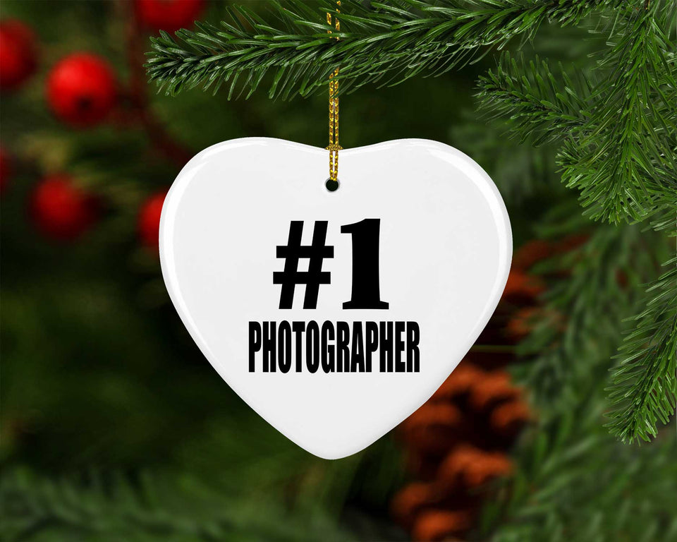 Number One #1 Photographer - Heart Ornament