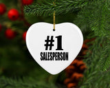 Number One #1 Salesperson - Heart Ornament