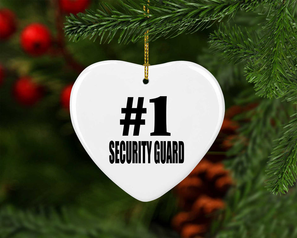 Number One #1 Security Guard - Heart Ornament