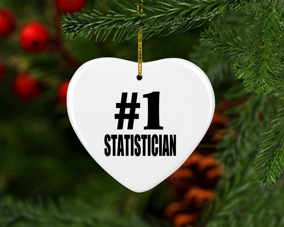Number One #1 Statistician - Heart Ornament