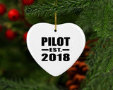 Pilot Established EST. 2018 - Heart Ornament