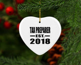 Tax Preparer Established EST. 2018 - Heart Ornament