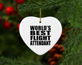 World's Best Flight Attendant - Heart Ornament