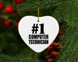 Number One #1 Computer Technician - Heart Ornament
