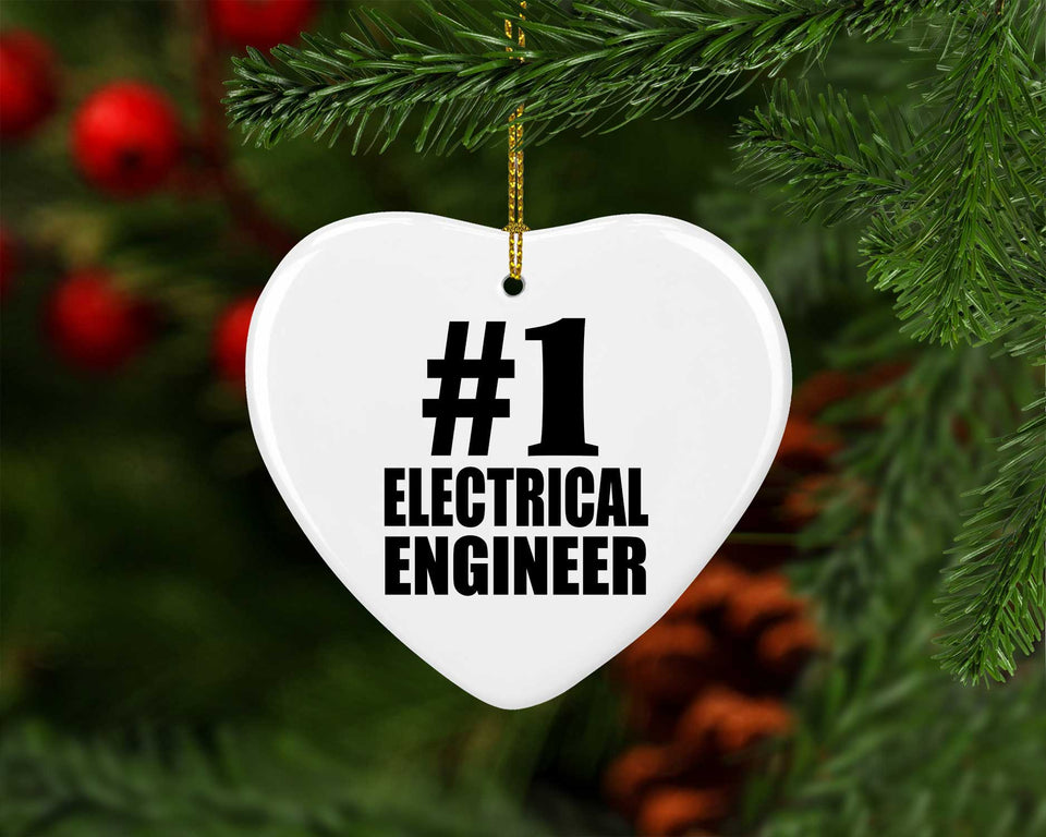 Number One #1 Electrical Engineer - Heart Ornament