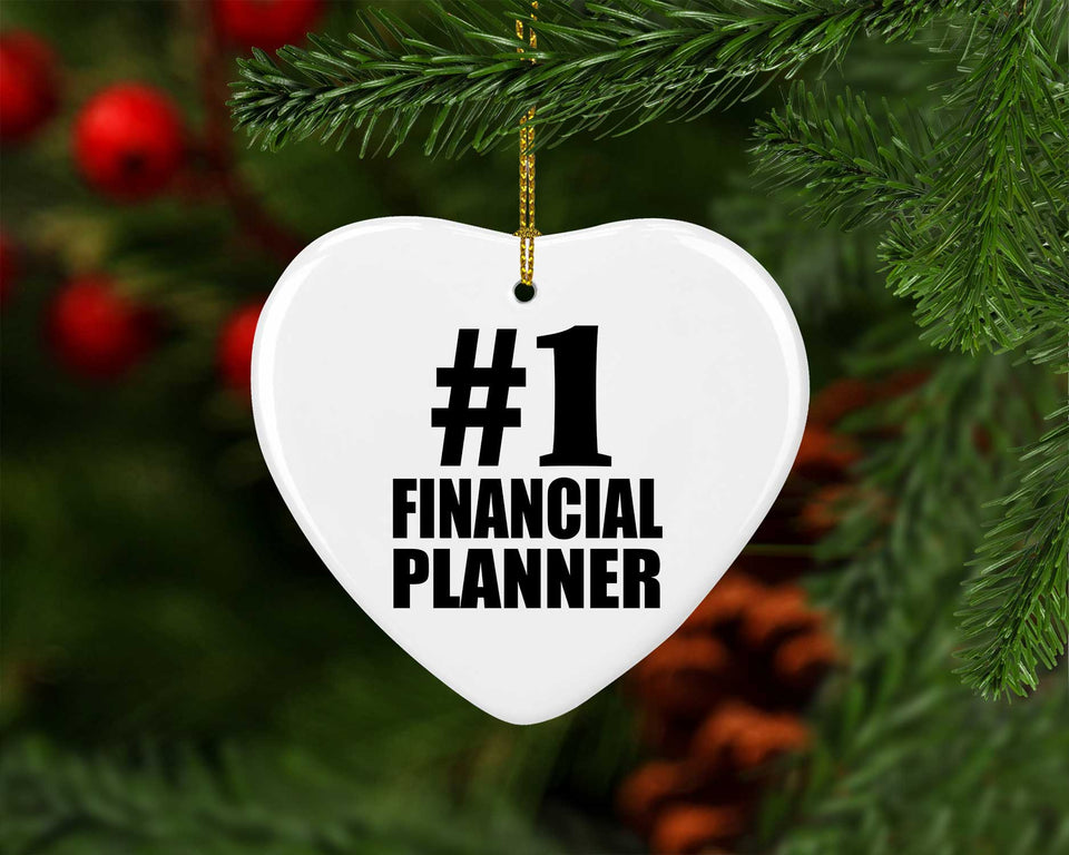 Number One #1 Financial Planner - Heart Ornament