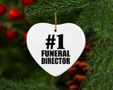 Number One #1 Funeral Director - Heart Ornament
